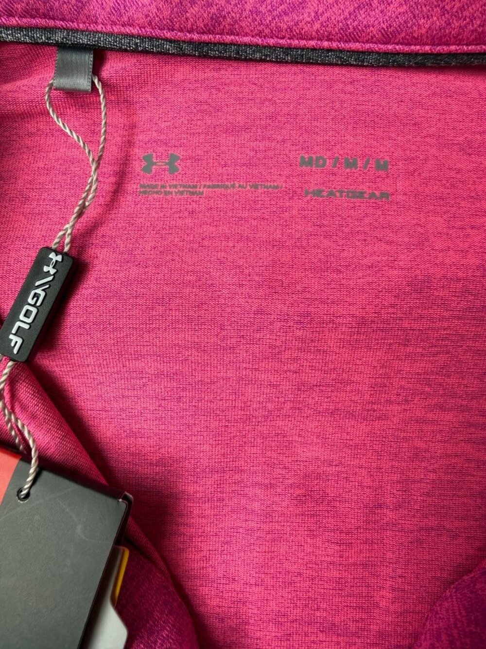 Under Armour New Women’s Medium Golf BMW Pink Polo Short Sleeve UPF 30 - Picture 8 of 10